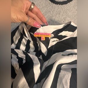 Vilagallo Black and White Maxi Dress